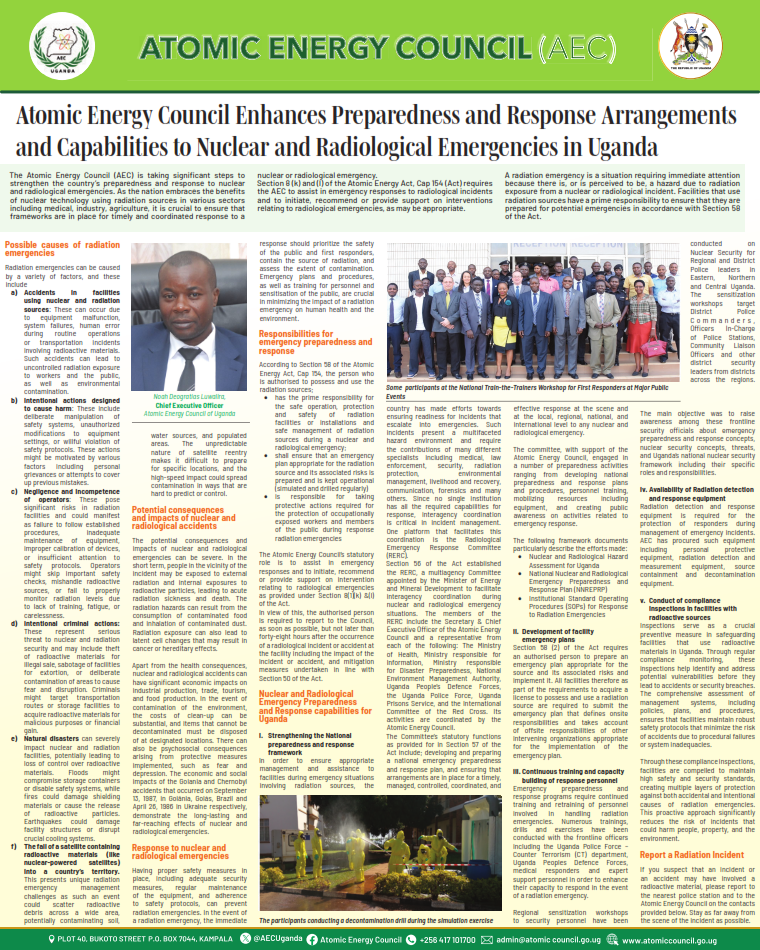 AEC Article on Radiological EPR in Uganda